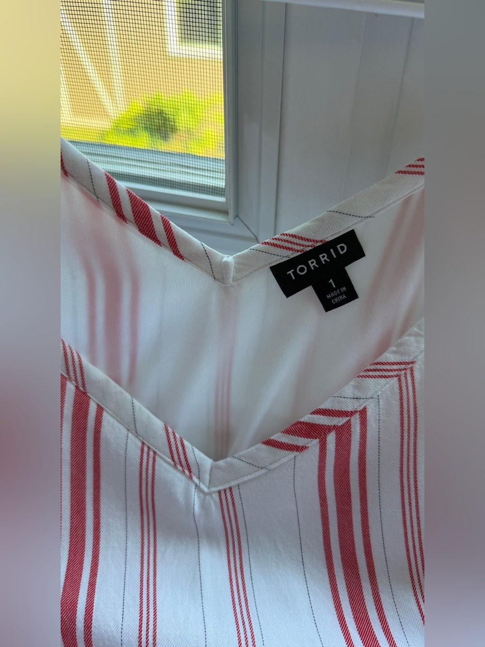 Torrid White and Red Striped Midi Dress with Tie Waist - Picture 11 of 12